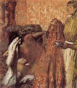 Edgar Degas breakfast after the bath painting